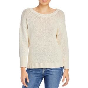 Elie Tahari Womens Monroe Ivory Crewneck Knit Shirt Sweater Top Imperfections